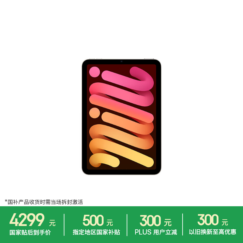 Apple/苹果 iPad mini (A17 Pro) 8.3英寸 平板电脑(128G WLAN版/mini7/MXN83CH/A)星光色