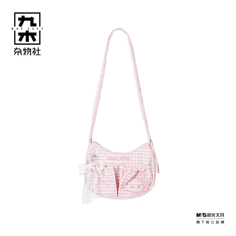 九木杂物社（M&G SHOP）HelloKitty休闲腋下帆布斜挎包轻便背包通勤单肩包女礼物收纳包