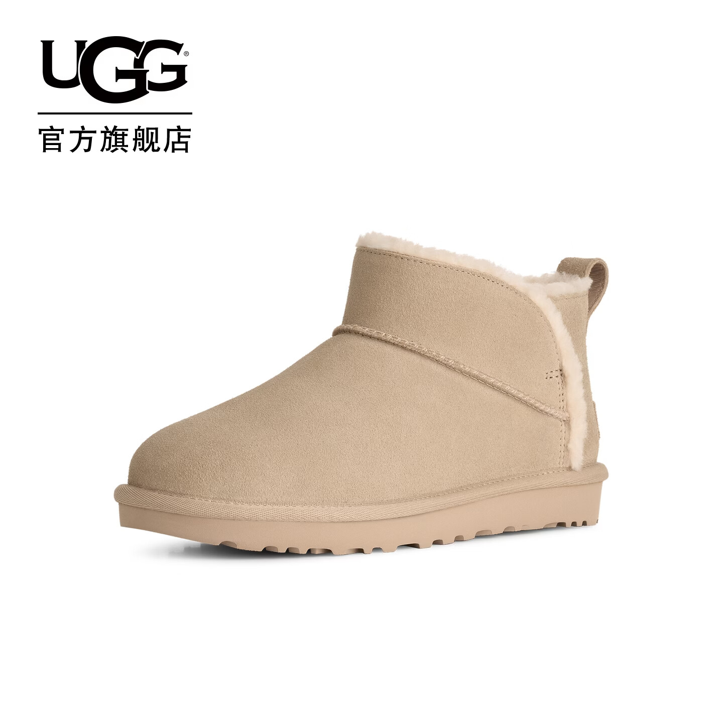 UGG冬季新款女士舒适时尚休闲平底经典超短靴毛毛雪地靴 1184114 SAN | 沙色 37 建议正码正拍