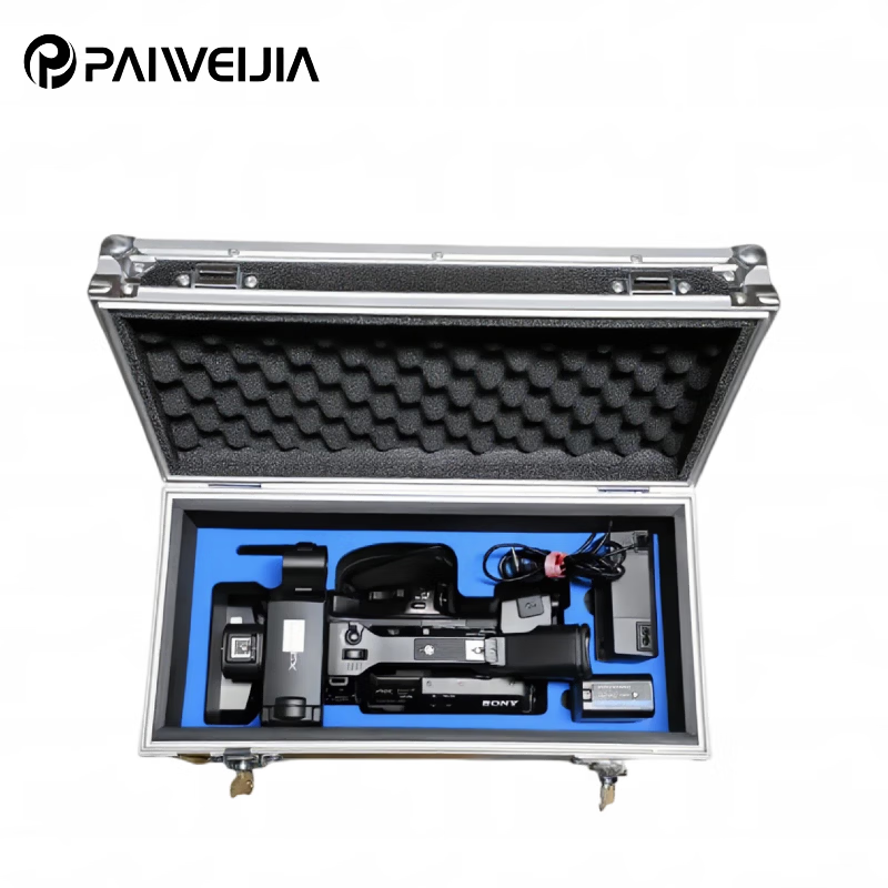 PAIWEIJIA拍唯佳专业定制摄像机航空箱松下索机JVC手持式摄像机都可定制铝色/黑色可选 铝色 手持式摄像机铝箱