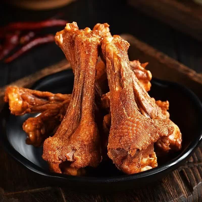 十字街老太婆香辣鸭翅根250g短保即食卤味鸭货夜宵解馋小零食休闲小吃食品 椒盐味【不辣】风干鸭翅根250g*2包 源头工厂直发
