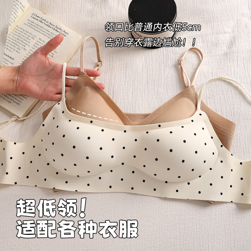都市丽人女士文胸内衣女26新款高中少女小胸聚拢防走光无钢圈抹胸文胸罩 草莓甜心+草莓甜心 S 建议【32/70AB 75-85斤】