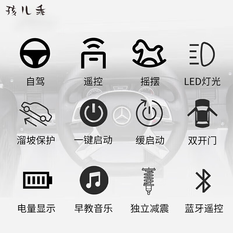 孩儿乖新款儿童电动车奥迪四轮带遥控宝宝汽车男女小孩玩具车可坐大人 粉色双驱+遥控自驾+手机蓝牙 电力驱动