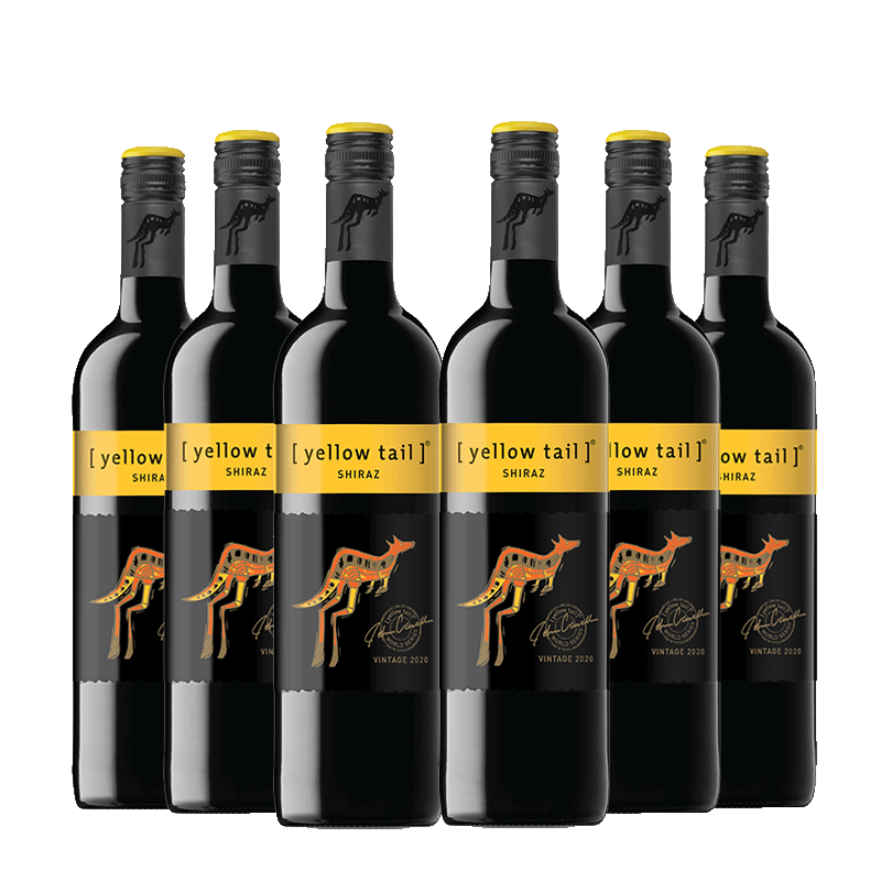 黄尾袋鼠（yellow tail）世界系列西拉梅洛加本力苏维翁霞多丽葡萄酒 原瓶进口红酒 世界西拉红葡萄酒750ml*6