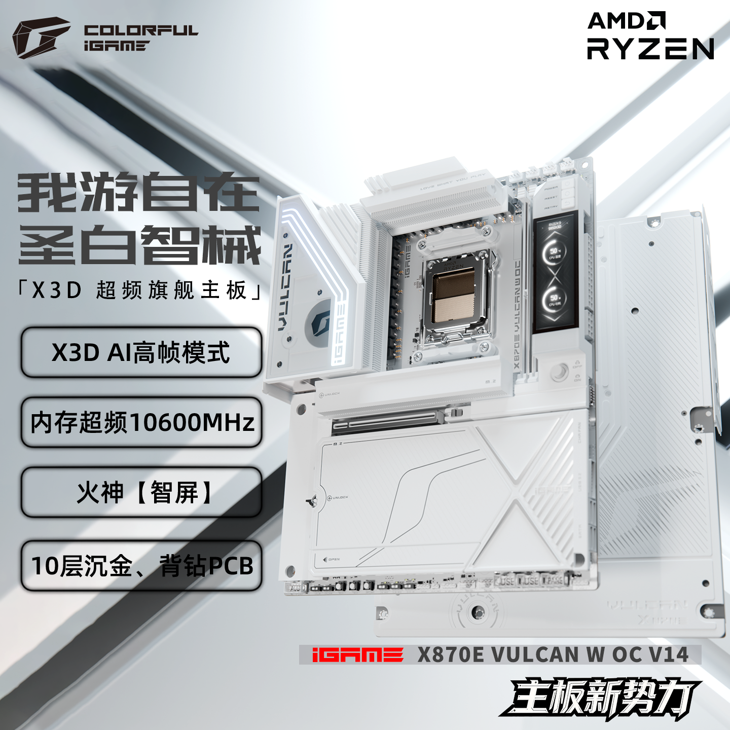 七彩虹 iGame X870E VULCAN W OC V14 白火神DDR5 图 4