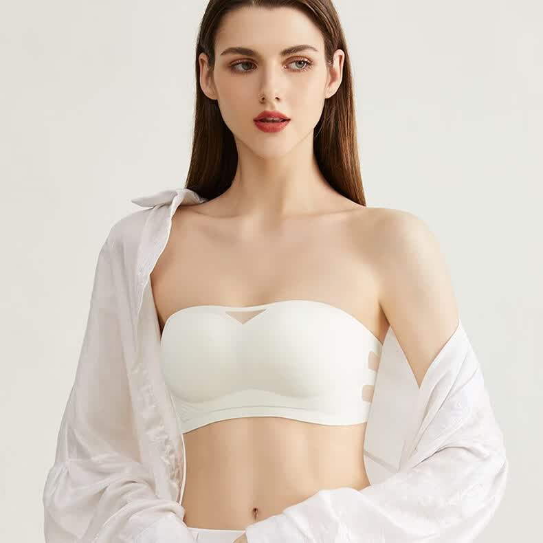 DAPHNE达芙妮【M】无肩带文胸无痕内衣女聚拢收副乳调整型透气抹胸型 咖啡 XL码(适合38/85ABC)