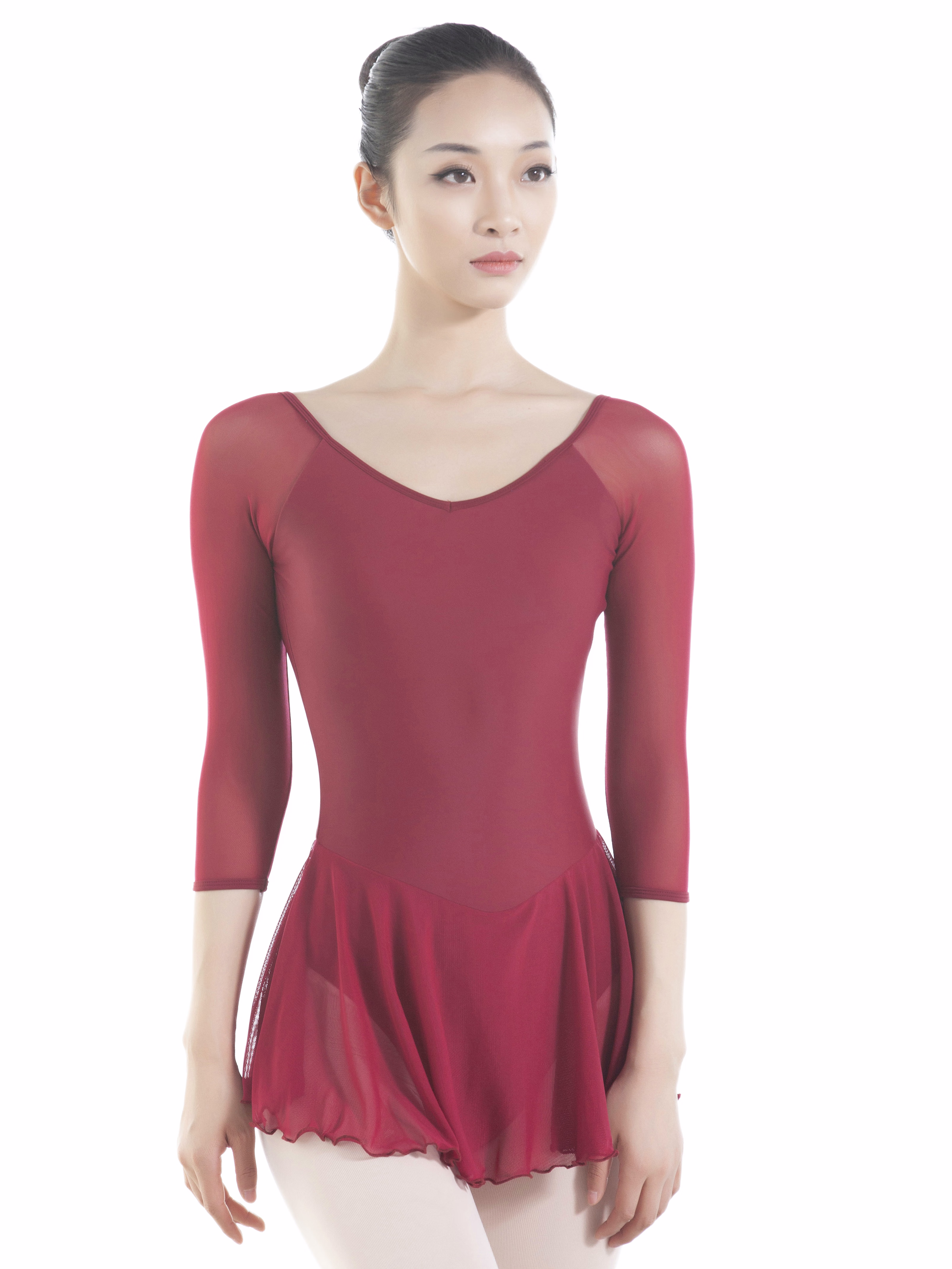 芭库森芭蕾形体服仙气短袖芭蕾裙子舞蹈服女高胯练功纱裙空中瑜伽体操