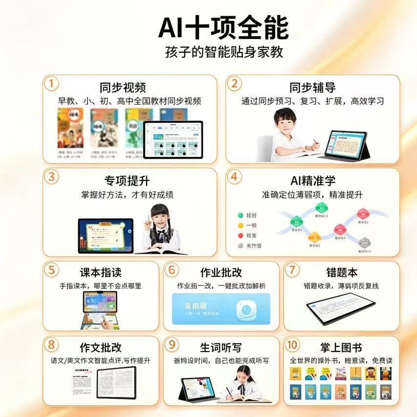 小米芯2026新款智能AI学习机二合一专用护眼平板电脑6-16岁小学生幼小初高中全科教材同步英语点读家教机 新课标【精准测练+名师讲堂+全科教材】银色 豪华版【点读笔+键盘+保护套+豪华礼包】