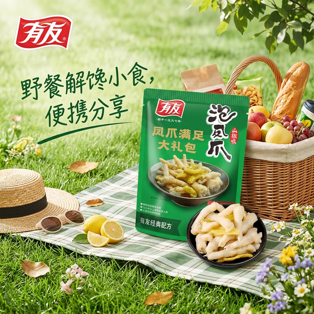 有友 泡椒凤爪 山椒味618g 独立小包装 量贩装追剧必备零食 