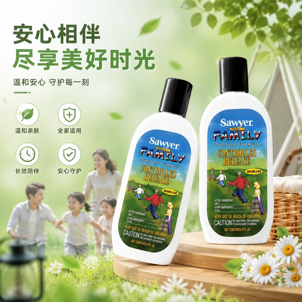 索耶驱蚊乳液儿童避蚊胺驱蚊液派卡瑞丁婴儿温和不刺激 驱蚊乳177ml*2