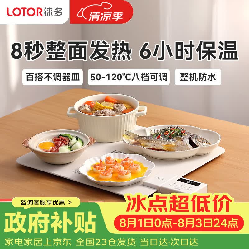 LOTOR徕多暖菜板家用热菜板保温板饭菜保温板加热桌垫饭菜加热板热菜神器