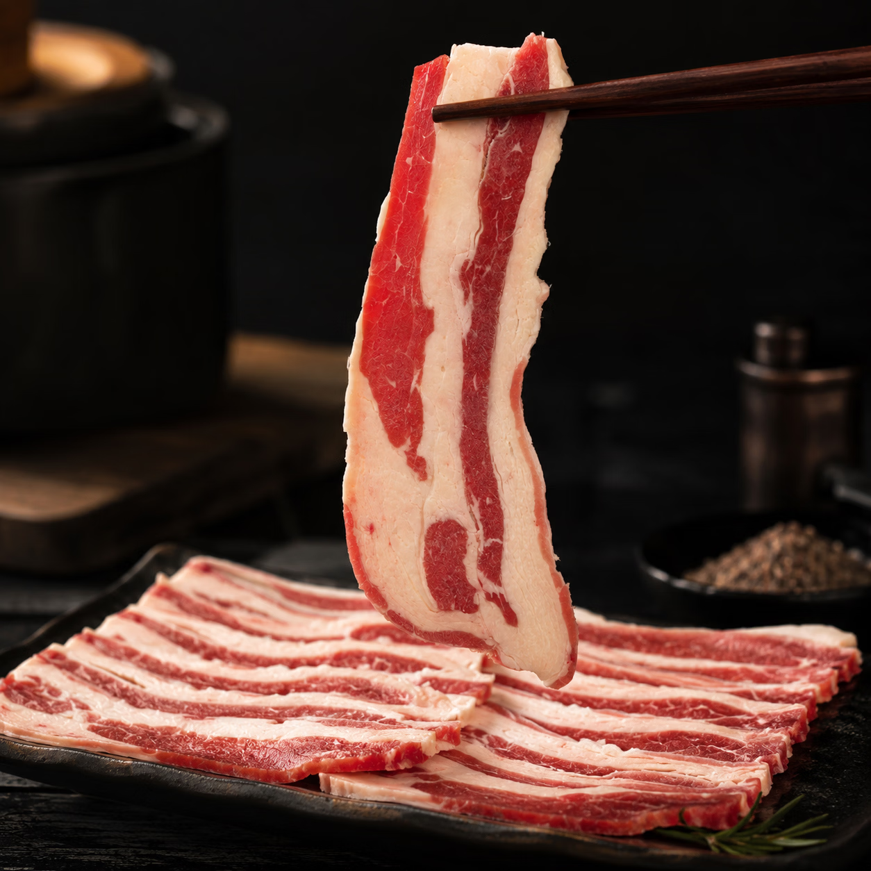 埃丝蓝Iceland澳洲进口谷饲原切牛肉片 烧烤BBQ涮锅食材 300g*3盒