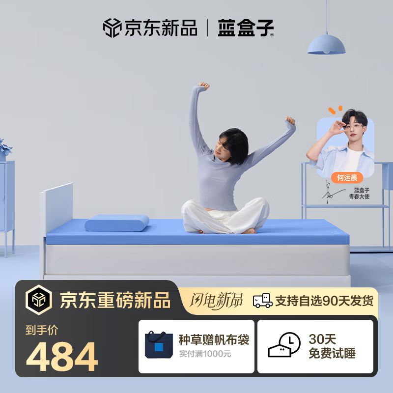 蓝盒子小蓝垫JOY款学生宿舍床垫褥子租房专用记忆棉薄垫榻榻米0.9x1.9米