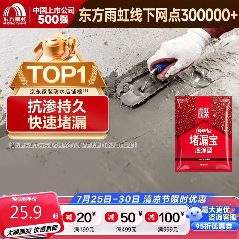 雨虹防水 堵漏王 水不漏 快干水泥 堵漏宝塑钢泥 地漏安装 管根堵漏 4KG