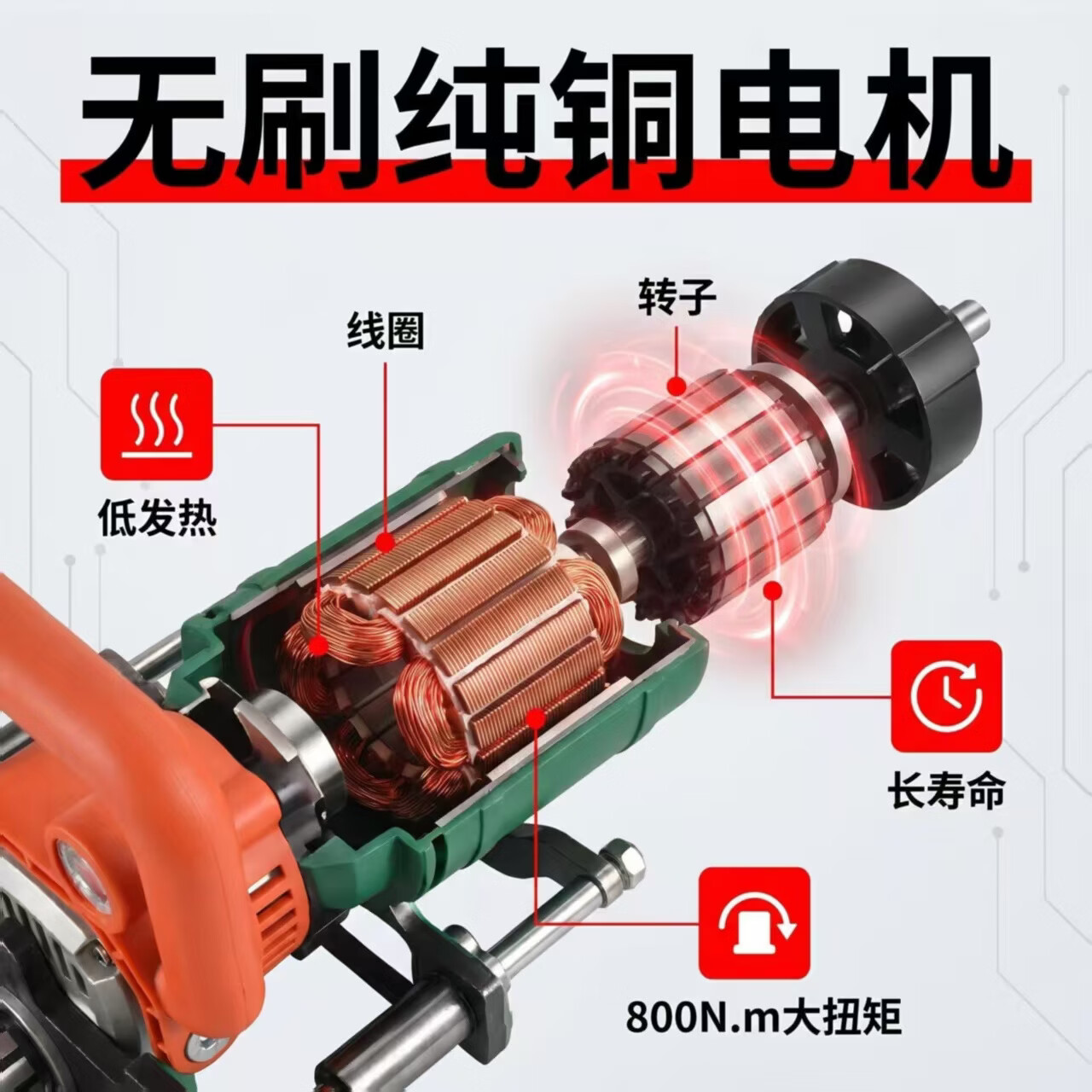 恩冠光伏对孔钻锂电无线钢管对穿机光伏支架立柱打孔神器同轴 恩冠锂电无刷光伏对孔钻 36V6.0Ah专用电池两电一充
