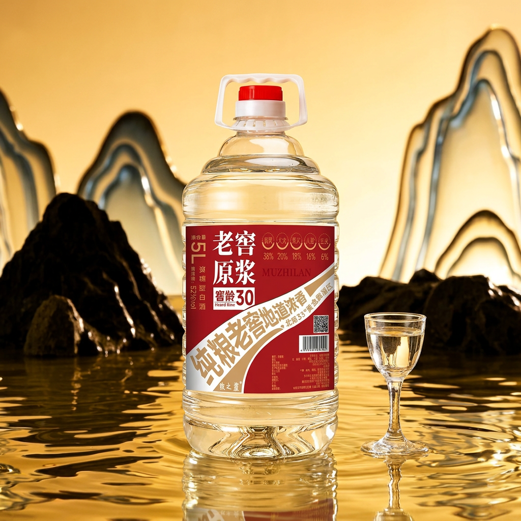牧之蓝红高粱桶装白酒52度5L浓香型纯粮食白酒 泡杨梅用酒 52度 5L 1桶
