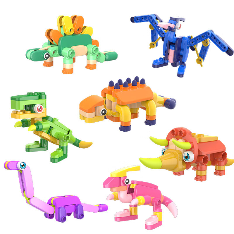 布鲁可大颗粒积木男孩女孩生日礼物布鲁克拼装积木恐龙玩具积木恐龙蛋