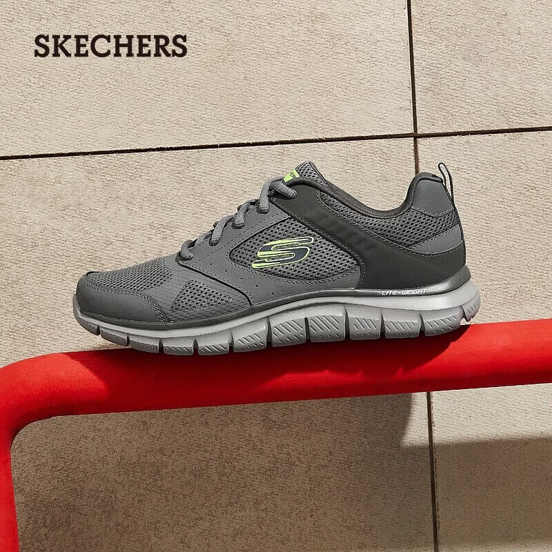斯凯奇（Skechers）运动鞋男士夏季网面透气休闲鞋户外软底轻便跑步鞋232398