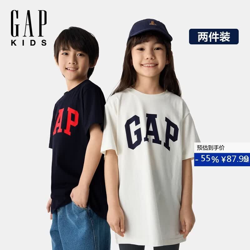 盖璞（GAP）【两件套】【大小童同款】男女童春季款棉质短袖T恤687268