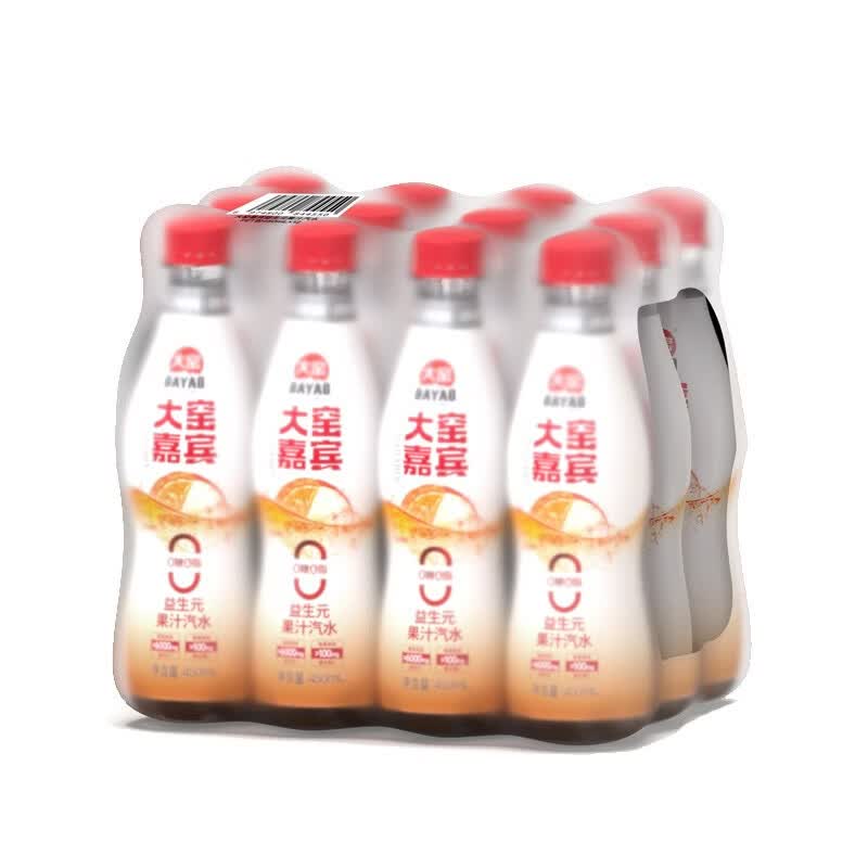 大窑益生元果汁汽水0糖0脂肪维C气泡水碳酸饮料450ml 【嘉宾12瓶】