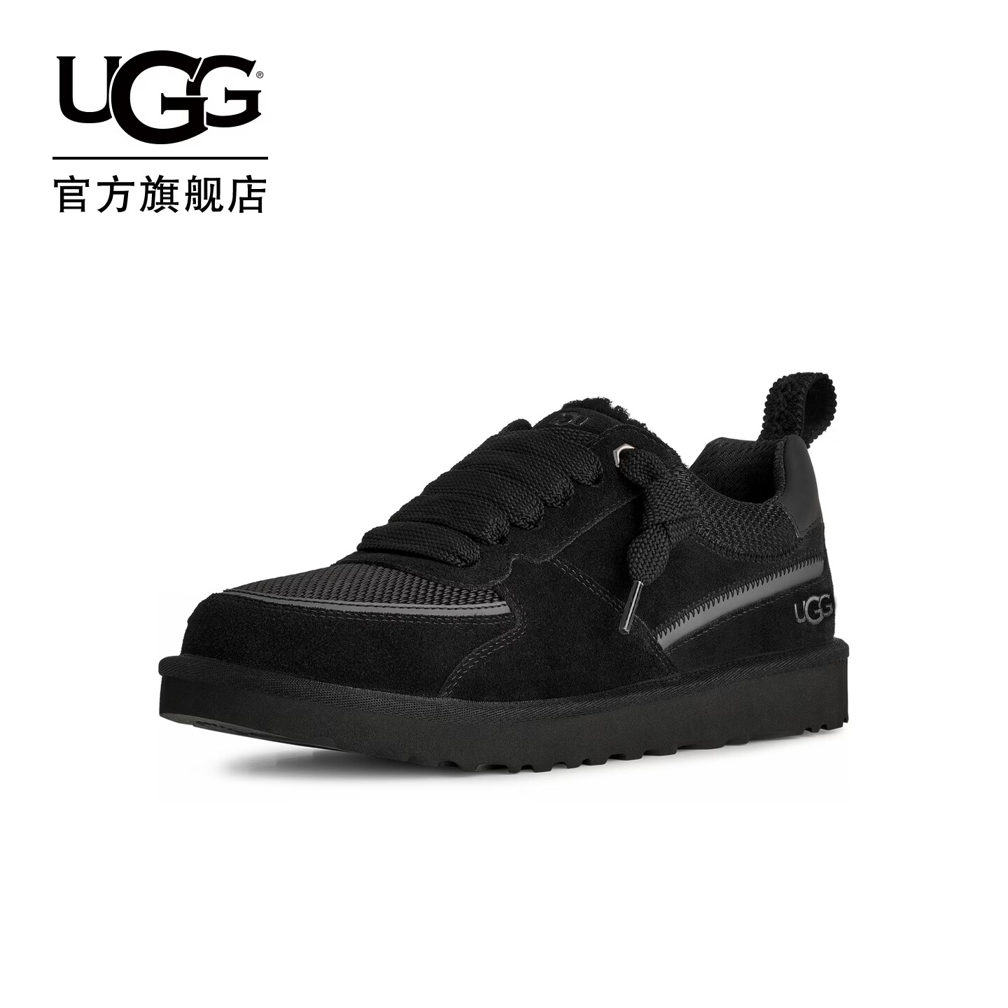 UGG秋季男士时尚舒适纯色圆头平底扁平系带圣盖茨休闲鞋 1180011 BLK|黑色 43