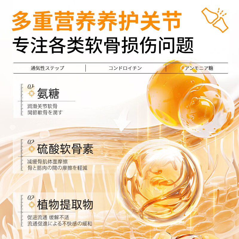 时珍世家 金系列氨糖软骨素贴膝盖疼痛专用膏药关节滑膜炎半月板损伤热敷贴*3 三盒周期装 7贴*3袋