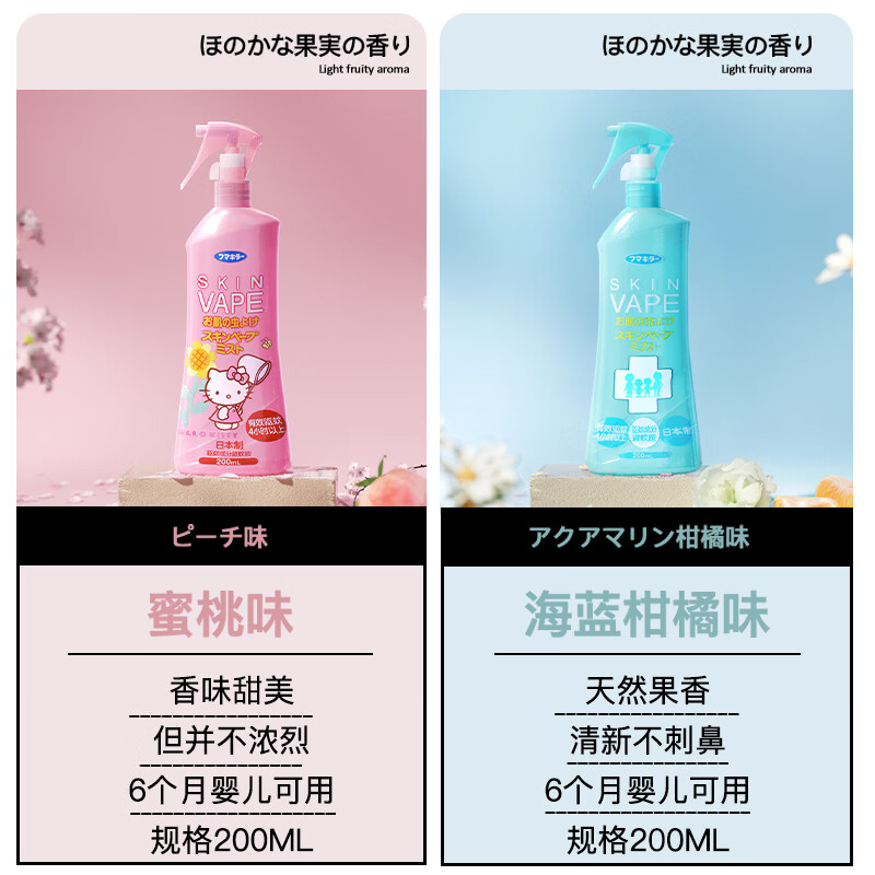 日本未来VAPE驱蚊水婴儿驱蚊液宝宝防蚊喷雾儿童驱蚊花露水防蚊液 粉色限定款(kitty限定款)