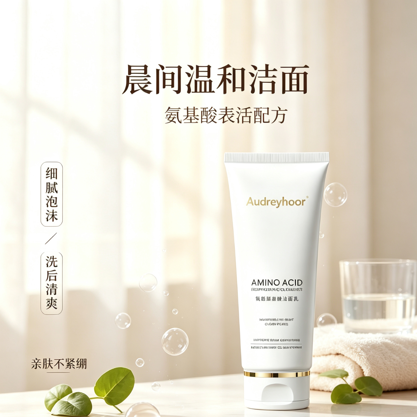 AUDREYHOOR控油收缩毛孔祛黑头深层清洁氨基酸洗面奶美白提亮男女士120g 【洗卸合一】氨基酸洗面奶120g*2