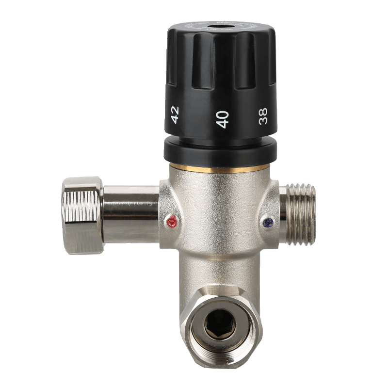 oimg太阳能专用恒温阀电热水器恒温混水阀法国万耐石蜡阀芯管道阀 4分