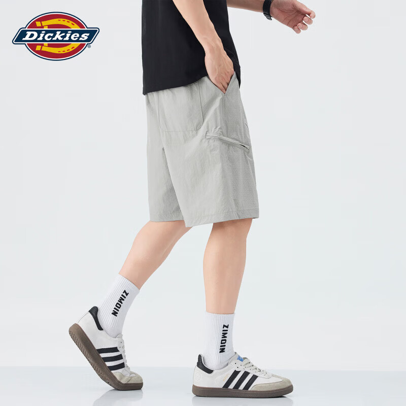 Dickies户外冰丝运动短裤男夏季薄款网眼透气五分裤潮牌外穿五分裤 卡其色 【官方正品】 3XL 【建议170-185斤】