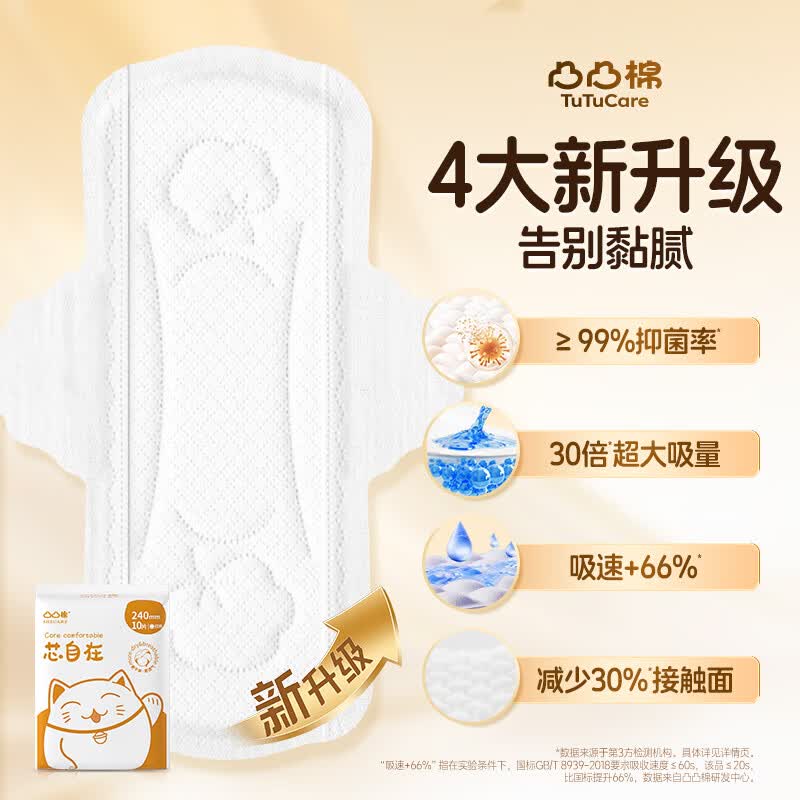 凸凸棉日用夜用组合装爆款亲肤透气姨妈巾极薄舒适自在安睡卫生巾开学季 【一月省心装】240mm*2+280共36片