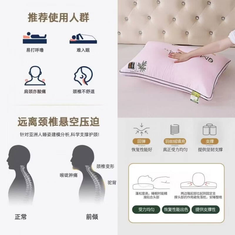 中式古法艾草风枕头护颈深睡安神助眠成人家用宿舍单人枕头枕芯 艾草枕-米色 单只 中枕 单只装