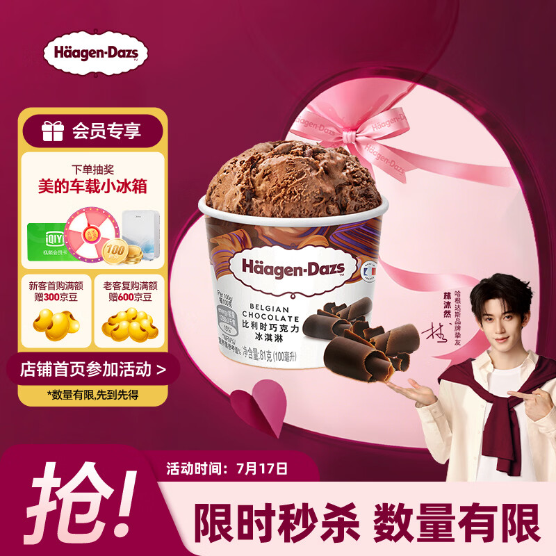 哈根达斯（Haagen-Dazs）经典比利时巧克力口味冰淇淋 100ml/杯 雪糕