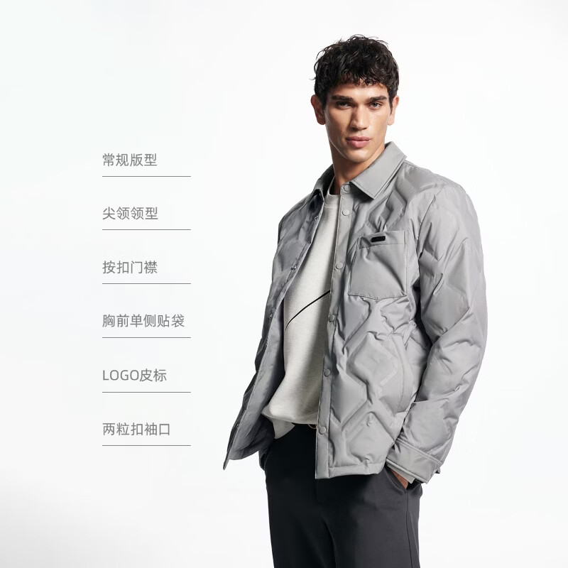 杰克·琼斯(JACK&JONES)男装冬季休闲羽绒服合集 225423016浅棕灰 L (180)