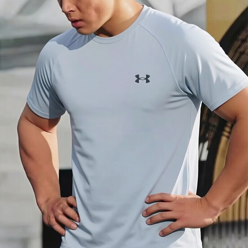 安德玛（Under Armour）男t恤  2026夏季新款快干Tech 2.0健身运动服训练透气运动短袖 灰色【快干·面料】 UA Tech面料 L 175/96A