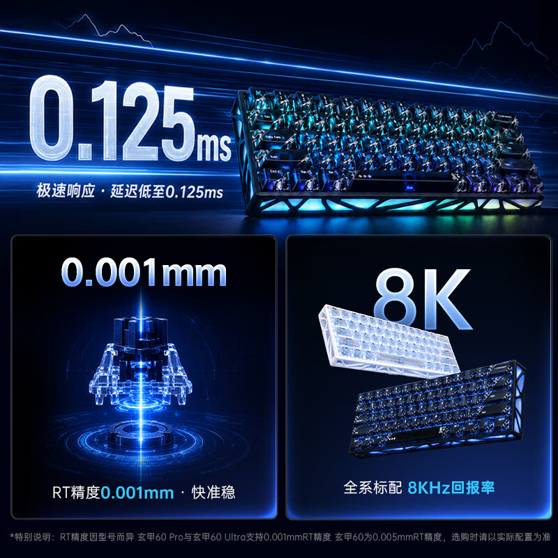 七彩虹（Colorful）穿云·流光/玄甲60镂空磁轴键盘 电竞游戏专用RT有线8K回报率低延迟网页驱动FPS无畏契约/三角洲 玄甲60Ultra 霜白-凯华极光轴