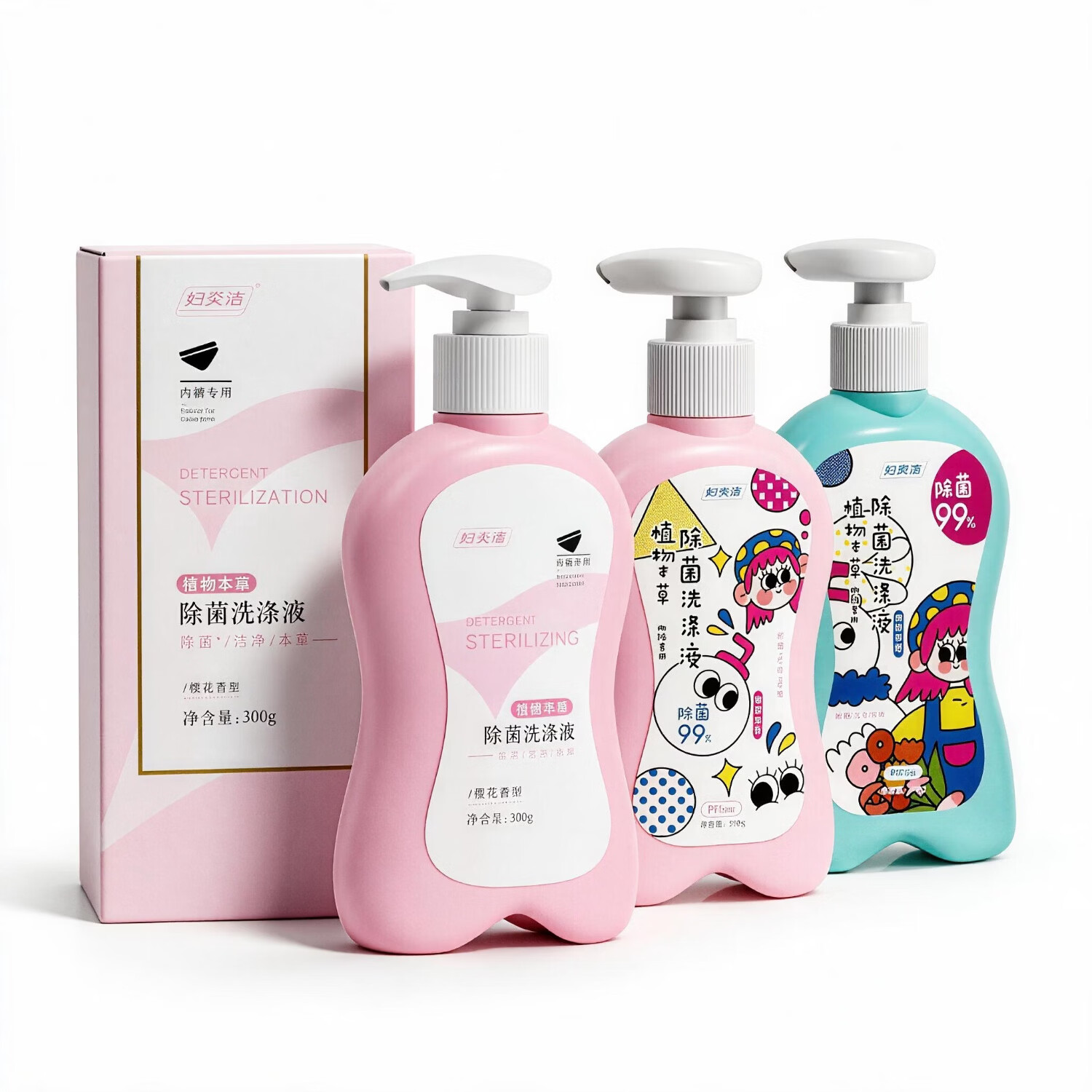 妇炎洁 内衣裤洗衣液去血渍污渍香氛大师持久留香温和柔顺低泡可手洗 【爆款优惠套装】300g*3瓶+赠便携