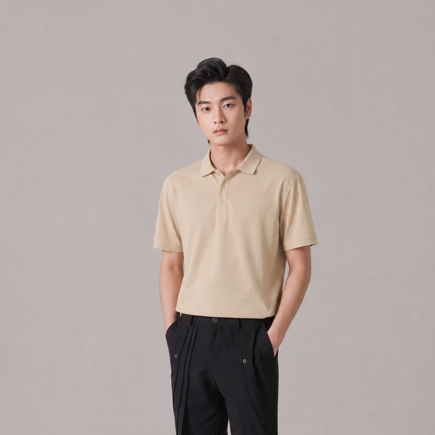 众西男士冰丝POLO衫2026夏季新款翻领凉感透气纯色速干短袖T恤薄 橙红色 5XL 推荐高180-215cm/重100-110kg