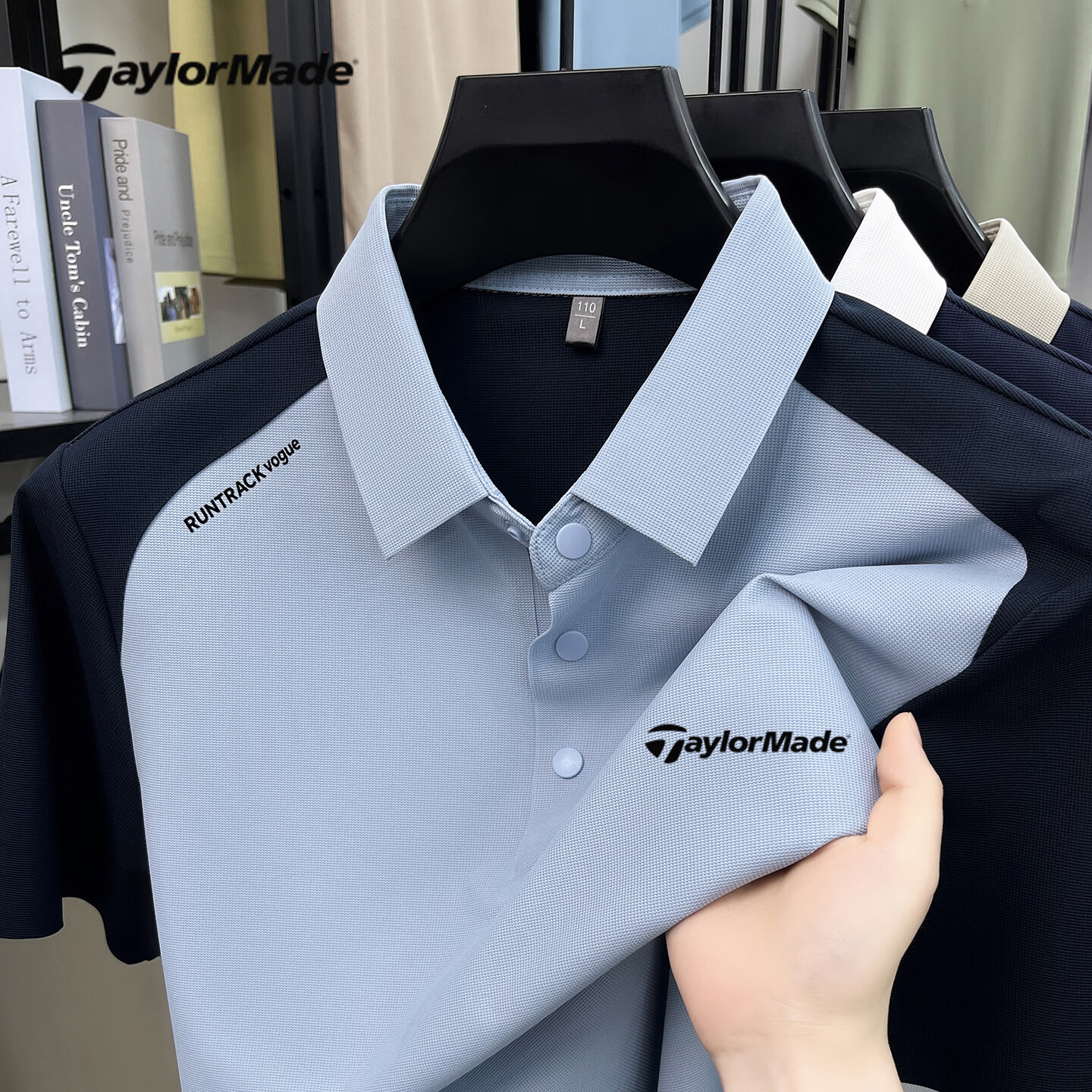 Taylormade泰勒梅男士polo衫冰丝短袖夏季男装男士短袖休闲短袖 月光蓝 常规 4XL 建议180-200斤