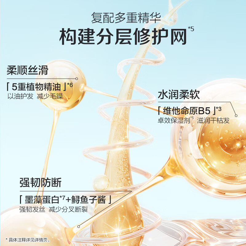 b2v墨藻洗发水丝滑修护580ml男女士清洁洗发露洗头膏 580ml-毛躁修护