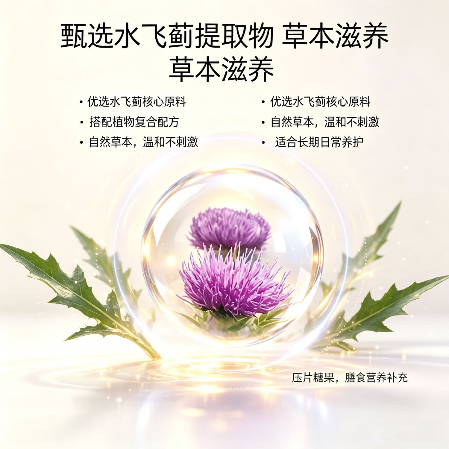 戴壮水飞蓟植物甾醇片 上班族 熬夜应酬 加班 便携草本膳食咀嚼片 1盒(6瓶)