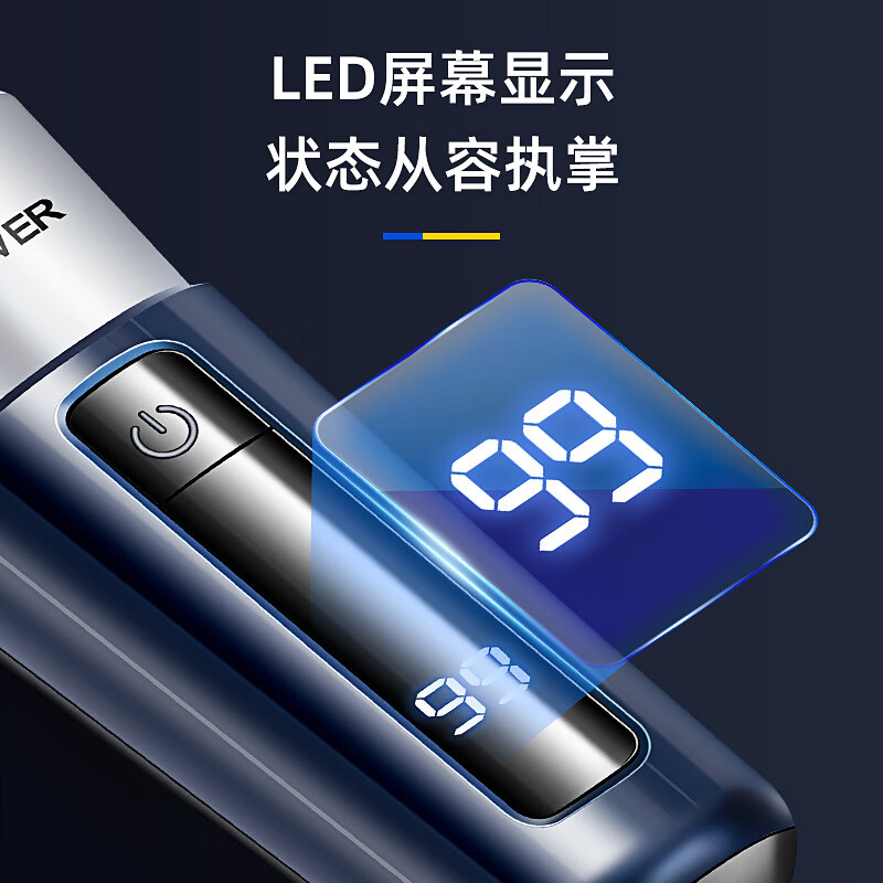 MIOYO电动剃须刀新款旋护式不留胡渣全身水洗快充理发鬓发鼻毛教师节送男士实用礼物 岸典蓝【经典款】全身水洗-闪速快充