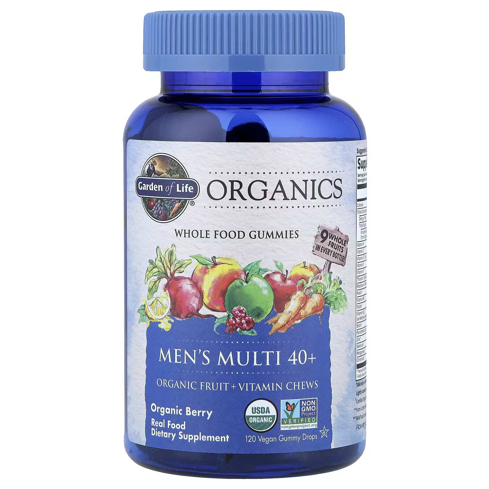 Garden of Life男性多营养素软糖 有机浆果味 120粒全素软糖 日常 120粒*1瓶