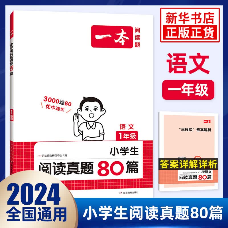 2024小学生阅读真题80篇一年级 一本语文阅读理解专项训练书训练题小学生1年级上下册阅读书语文
