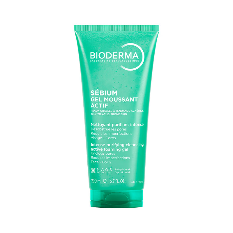 贝德玛(BIODERMA)【官方正品】洁面啫喱祛痘水杨酸洁面温和清洁控油洗面奶 水杨酸洁面200ml
