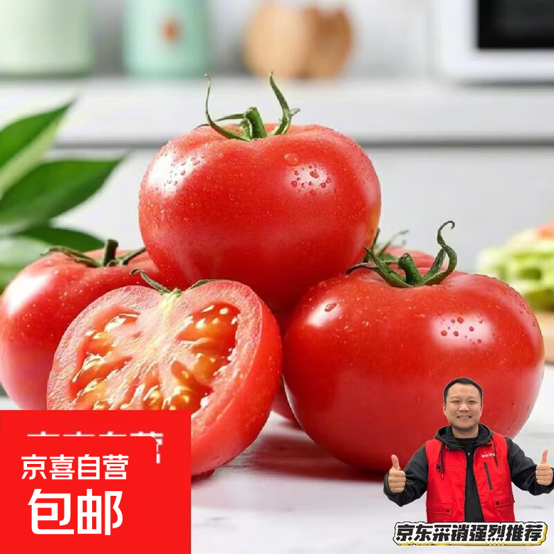 现摘沙瓤西红柿番茄可生吃现摘现发新鲜蔬菜减肥生鲜 山东番茄(单果100g+)2斤带箱 1.8斤 净重