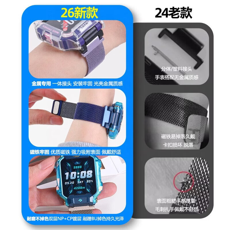 JCZS适用于小天才电话手表Z9磁吸Z8表带Z7少年版Z6S/Z6A版Z5A/D2/D3/Z1S/Q2A米兰透气护腕Q1A/D2A/Q1替 【高品质米兰磁吸】宝石蓝 适用小天才全系列【除Y01/Y01S/Y02】送拆装工具