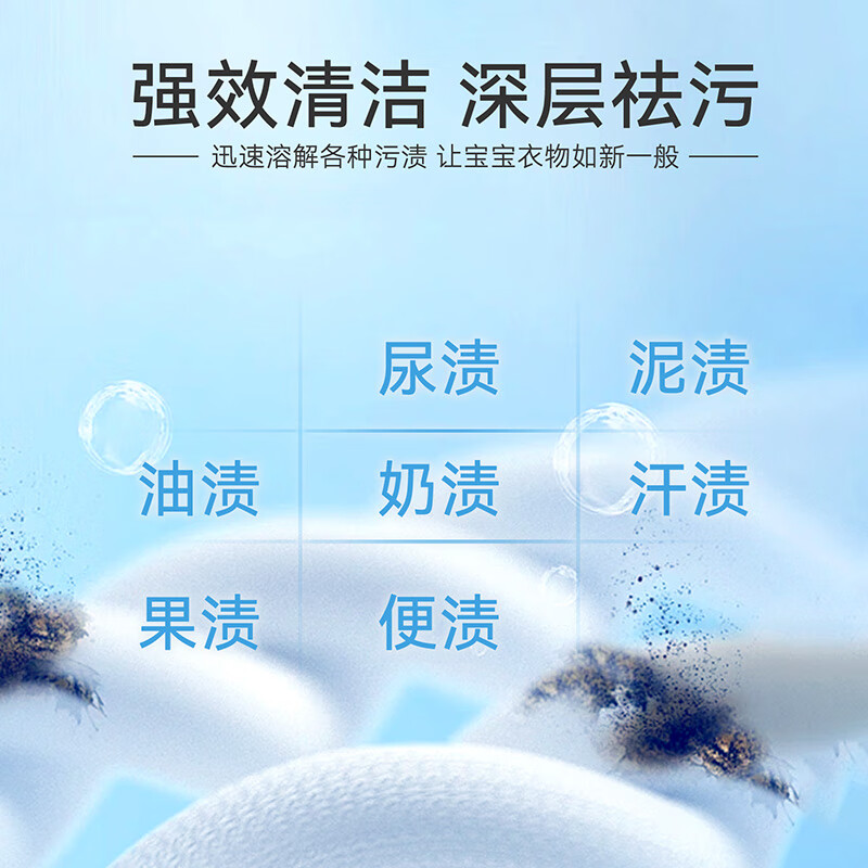 BBU婴儿深层洁净防串染去渍护色洗衣液 2Kg(买4瓶送2瓶1.2kg)