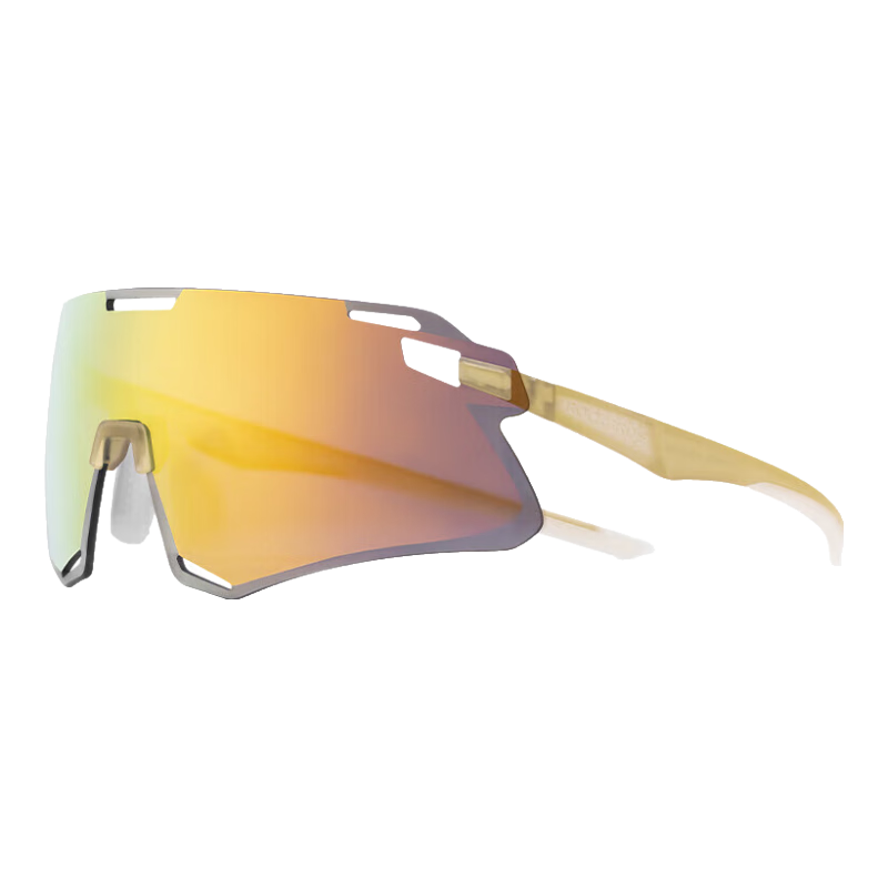 洛克兄弟騎行眼鏡偏光自行車護(hù)目鏡防風(fēng)沙運(yùn)動(dòng)眼鏡 透明茶/智灰全面金