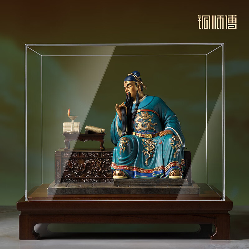 铜师傅关帝祖庙系列《关公夜读春秋像》办公室关羽关二爷武财神铜摆件 